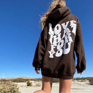 SEMISPOILED Brown oversized “Love That For You" Hoodie XXL